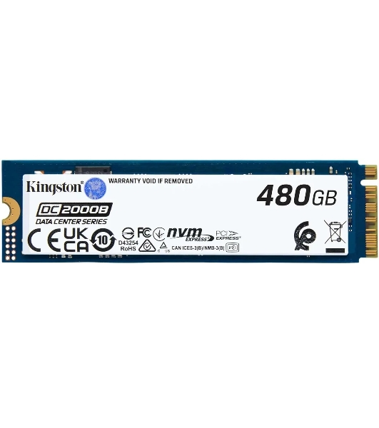 Накопитель SSD Kingston DC2000B, 480Gb, PCIe 4.0 x4, M.2 2280, R/W 7000/800