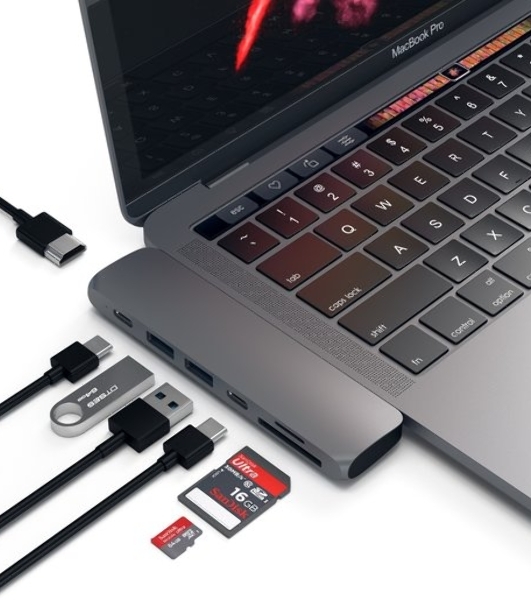 Док-станция Satechi ST-CMBPM, USB Type-C, HDMI/Thunderbolt 3/USB Type-C/SD/microSD/USB 3.0, USB