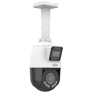 Сдвоенная видеокамера IP Uniview IPC9312LFW-AF28-2X4 Мини-PTZ: 2 x 2MP, поворотн. 4X объектив 2.8-12.0мм моториз. AF, обзорн. 2.8мм, IR upto 10m/50m, LightHunter, Ultra 265/H.265/H.264/MJPEG, 2 потока, 2 Mic & speaker, Micro SD, WiFi, PoE, IP66