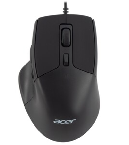 Мышь проводная Acer OMW130 черный, 3600 dpi, USB, кнопки - 6