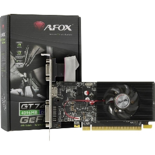 Видеокарта AFOX GeForce GT 740 Low Profile 4Gb (AF740-4096D3L3) 128Bit DVI HDMI VGA, Single fan