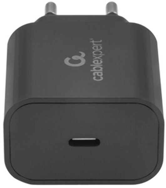 Сетевое зарядное устройство Cablexpert 20Вт, 3А, QC3.0/PD, 1xType-C, черный, пакет