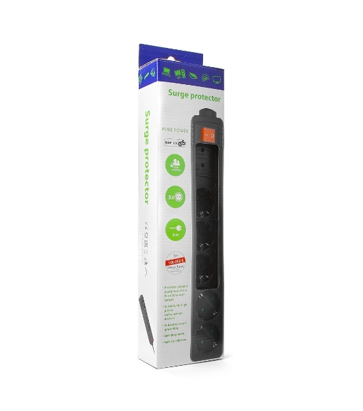 Сетевой фильтр Energenie Сетевой фильтр SPG5-C-10 3m. 16А. черный