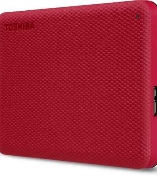 Внешний HDD 2.5' Toshiba Canvio Advance, 1TB, USB 3.2 Gen 1 Type-A, 5400 rpm, красный