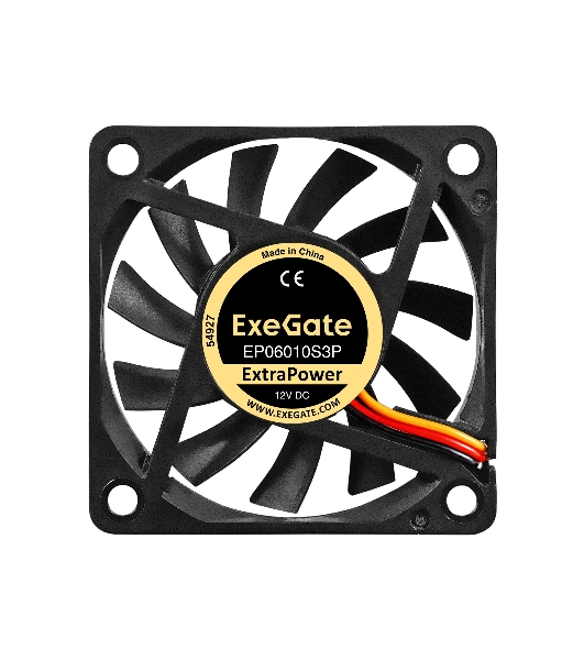 Вентилятор для корпуса ExeGate ExtraPower EP06010S3P черный, 60 мм, 3000 об/мин, 24 дБ, 3 pin