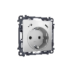 Комплект механизма электрической розетки 2USB С+C 20W с/з на винтовых зажимах 16A-250V ALFA Серебро глянец QUANT (AP4105, VM165) MA410510, фото 1
