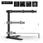 Настольная подставка ExeGate EDM2-3210-11D (для для двух мониторов 15'-32', VESA 75x75, 100x100, макс. нагрузка на один кронштейн 10 кг, наклон -90°/+90°, поворот -90°/+90°, регулировка по высоте, черный), фото6