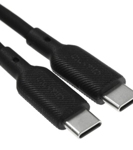 Кабель Qumo light series, USB-Type C, 1м, 5В, 1A, опл. PVC, кон. PVC, круглый, черный