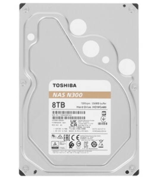 Жесткий диск HDD Toshiba N300 NAS SATA3 3.5' 8TB 7200 512Mb 6Gb/s 1 year warranty