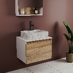 Комплект: тумба Bau Dream Blackwood 60, 1 ящик, раковина прямоугольная BAU Cerama 48х37, мрамор, смеситель Hotel Black, черный матовый, фото9
