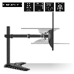 Настольная подставка ExeGate EDM2-3210-11D (для для двух мониторов 15'-32', VESA 75x75, 100x100, макс. нагрузка на один кронштейн 10 кг, наклон -90°/+90°, поворот -90°/+90°, регулировка по высоте, черный), фото5