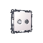 Комплект механизма розетки TV оконечной + SAT 5-862MHz 3.5dB/950-2150MHz 3.5dB ALFA Жемчуг QUANT (AP2133, VM217) MA213310, фото 1