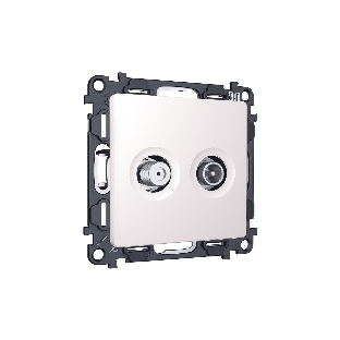 Комплект механизма розетки TV оконечной + SAT 5-862MHz 3.5dB/950-2150MHz 3.5dB ALFA Жемчуг QUANT (AP2133, VM217) MA213310