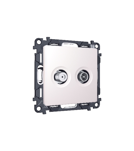 Комплект механизма розетки TV оконечной + SAT 5-862MHz 3.5dB/950-2150MHz 3.5dB ALFA Жемчуг QUANT (AP2133, VM217) MA213310