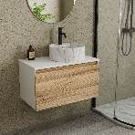 Комплект: тумба Bau Dream Blackwood 80, Раковина круглая накладная BAU Element D41, мрамор, смеситель Hotel Dream Black, черный матовый, фото11