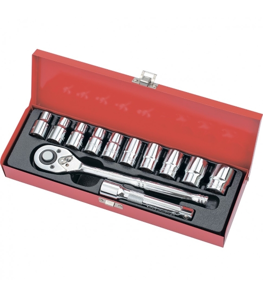 Набор торцевых головок Matrix MASTER, 1/2', головки 10 - 24 мм, с трещот. ключом, 12 предметов