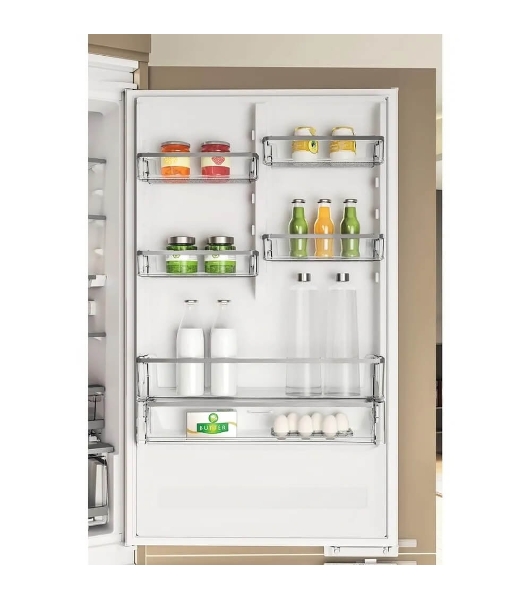 Холодильник встраиваемый Whirlpool WHSP70T241P 70 см, 193.5х54.3х69 см, 295/95 л, инверторный компрессор, автоматическая разморозка, зона свежести влажная, сенсорное управление, технология 6 SMYSL FreshControl, MultiFlow, FreezeControl, перенавешиваемые дверцы, скользящие направляющие, Италия