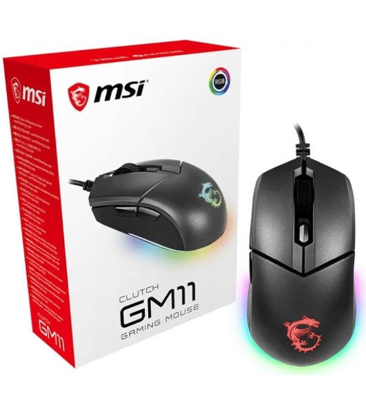 Мышь проводная MSI Clutch GM11 черный, 5000 dpi, USB, кнопки - 6