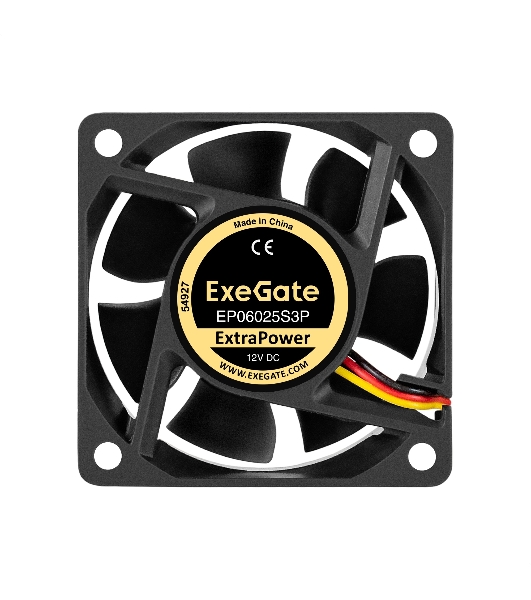 Вентилятор для корпуса ExeGate ExtraPower EP06025S3P черный, 60 мм, 4500 об/мин, 31 дБ, 3 pin