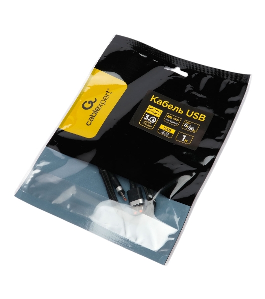 Кабель USB2.0 Cablexpert CCP-USB2-AMCM-66W-1M, AM/Type-C, 6A, 66Вт, QC3.0, медь, 1м, черный, пакет