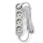 Удлинитель PC 3 м, 4 р, без выкл., 10А черный PC-1B-3M, фото 1