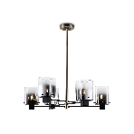 Люстра Ambrella light LH57041/6 BK/DBS/SM черный/темная латунь/дымчатый E14/6 max 40W D690*690, фото8