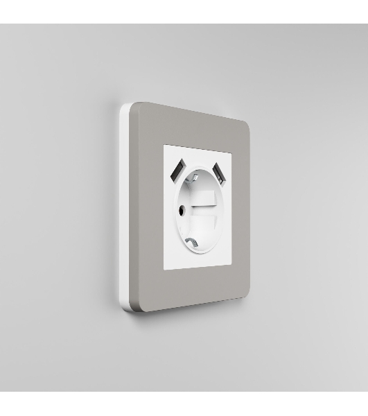 Рамка на 1 пост WERKEL Split (дымчатый/белый, soft-touch) W0013067
