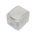 Розетка одноместная Kranz Mini OG IP54, с заземлением, о/у, серая, фото5