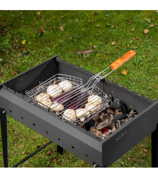 Решетка гриль Camping Palisad 305х235х55 мм объемная хромир.