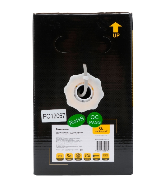 Кабель Cablexpert FPC-5004E-SOL/100, FTP indoor 4x2x0.48, CCA, кат.5е, однож., 100м, box, серый