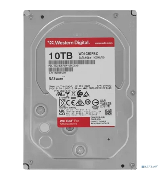 Жесткий диск Western Digital SATA-III 10Tb WD103KFBX Red Pro (7200rpm) 512Mb 3.5'