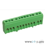 Шина IEK YNN10-69-10KD-K06 PE 'земля' в корп изол на DIN-рейку ШНИ-6х9-10-К-З IEK, фото 1