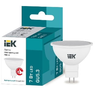 Лампа cветодиодная IEK LLE-MR16-7-230-40-GU5 ECO MR16 софит 7Вт 230В 4000К GU5.3