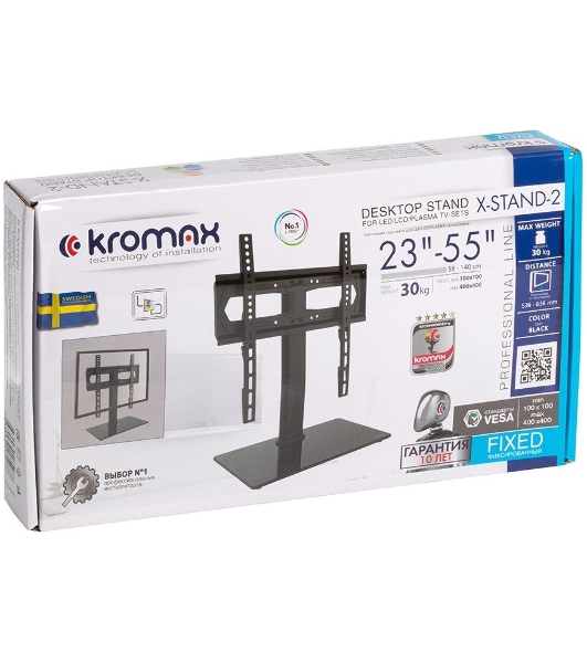 Стойка для телевизора Kromax X-STAND-2 черный 23'-55' макс.30кг крепление к столешнице