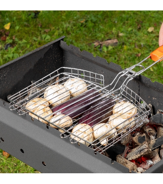 Решетка гриль Camping Palisad 305х235х55 мм объемная хромир.