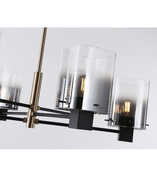 Люстра Ambrella light LH57041/6 BK/DBS/SM черный/темная латунь/дымчатый E14/6 max 40W D690*690