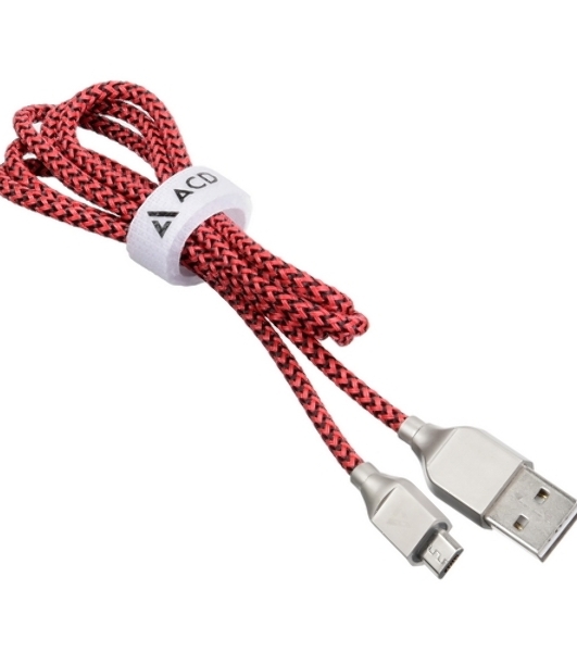 Кабель USB ACD-Titan MicroUSB - USB-A Нейлон, 1м, красно-черный