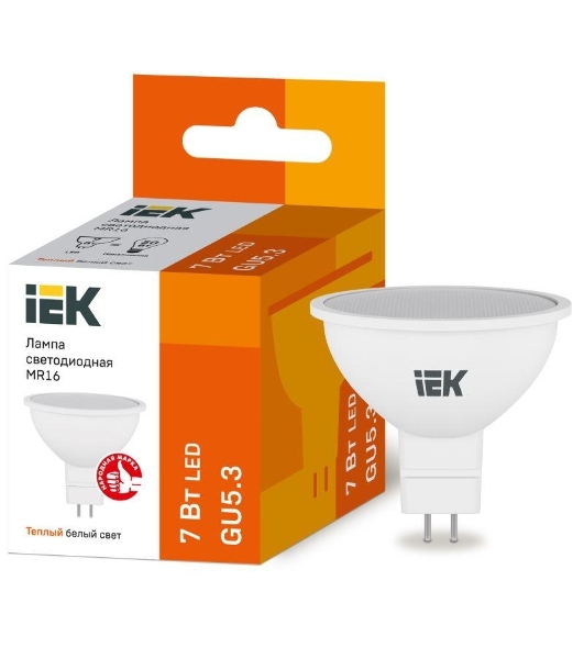 Лампа cветодиодная IEK LLE-MR16-7-230-30-GU5 ECO MR16 софит 7Вт 230В 3000К GU5.3