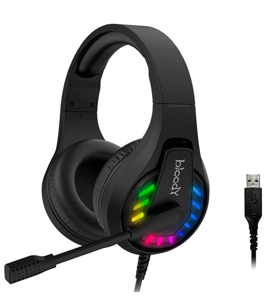 Гарнитура Bloody G230 чёрный, проводная, подсветка