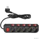 Сетевой фильтр Buro 500SH-1.8-SW-B 1.8 м, 5 розеток, черный, коробка, фото12
