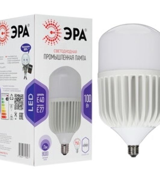 Лампа светодиодная ЭРА STD LED POWER T160-100W-6500-E27/E40 100 Вт колокол холодный дневной свет