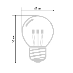 Лампа шар e27 6 LED Ø45мм - красная, прозрачная колба, эффект лампы накаливания, фото4