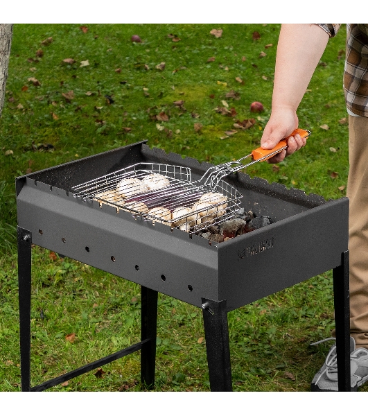 Решетка гриль Camping Palisad 305х235х55 мм объемная хромир.