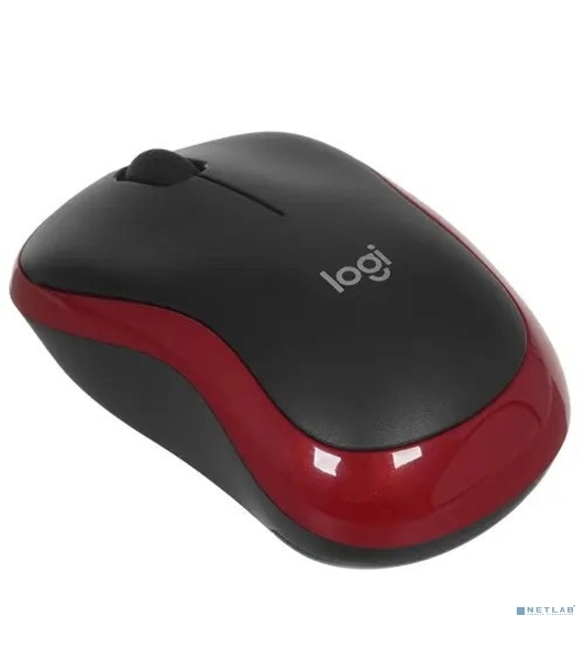Мышь беспроводная Logitech M185, красный, 1000 dpi, радиоканал, USB, кнопки - 3