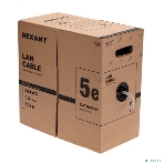Кабель витая пара Rexant F/UTP, CAT 5e, PVC нг(А)-LS, 4х2х0,52мм, 4PR, 24AWG, INDOOR, SOLID, серый, 305м, РФ, фото 1