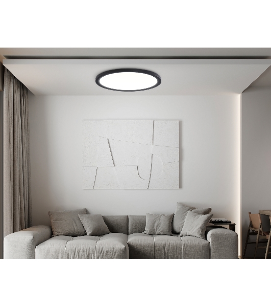 Светильник светодиодный ультратонкий Ambrella light FZ1910 BK черный IP54 44W 3000K-6500K CCT-переключатель D600*25 (Без ПДУ)