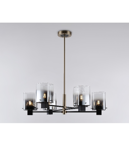 Люстра Ambrella light LH57041/6 BK/DBS/SM черный/темная латунь/дымчатый E14/6 max 40W D690*690