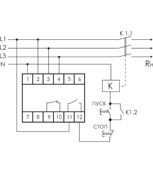 Реле напряжения CP-731 (трехфазный; микропроцессорный; контроль верхнего и нижнего значений напряжения; контроль ассиметрии; чередования фаз; монтаж на DIN-рейке 35мм 3х400/230+N 2х8А 1Z 1R IP20) F&F EA04.009.005