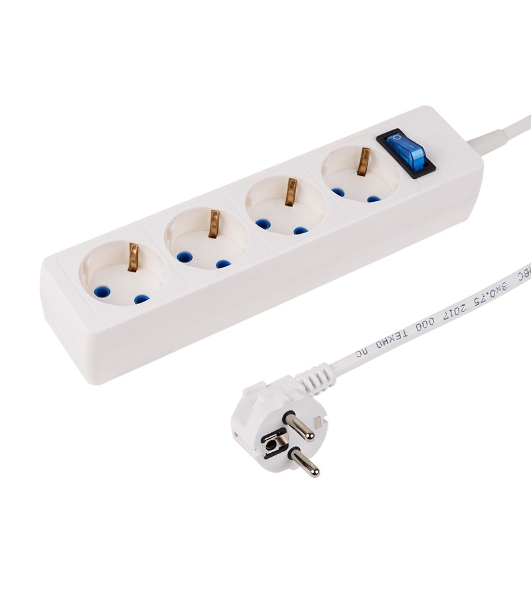 Сетевой фильтр PROconnect STANDARD 4 гнезда, 5 м, 3х0.75 мм², с/з, белый