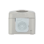 Розетка одноместная Kranz Mini OG IP54, с заземлением, о/у, серая, фото 1